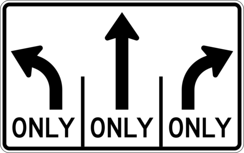 R3-8b Intersection Lane Control (3 Lane, Left / Straight / Right)