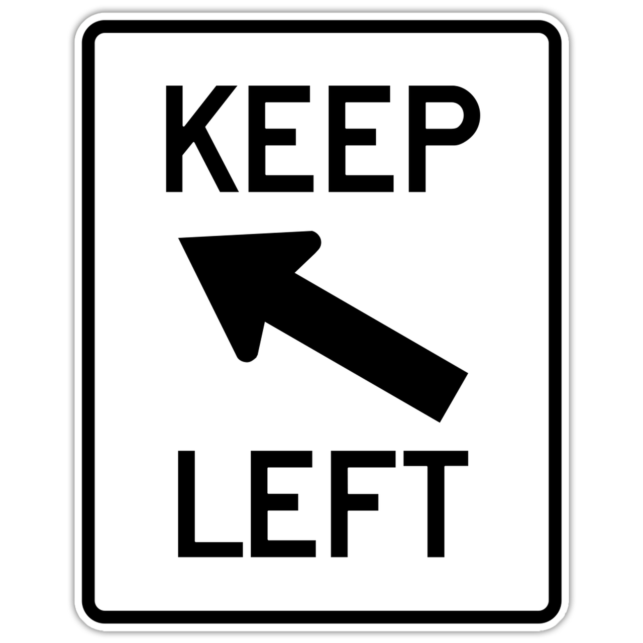 R4-8b Keep Left (Diagonal Arrow)