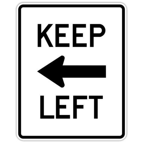 R4-8a Keep Left (Horizontal Arrow)