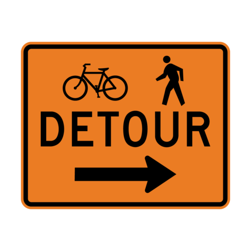 M4-9a Pedestrian & Bicycle Detour (Left or Right)