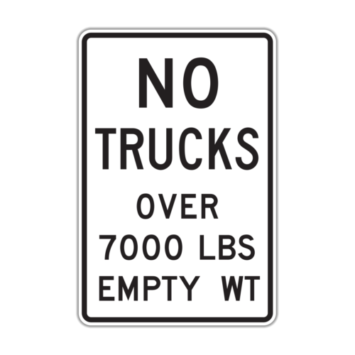 R12-3 No Trucks Over Empty Weight