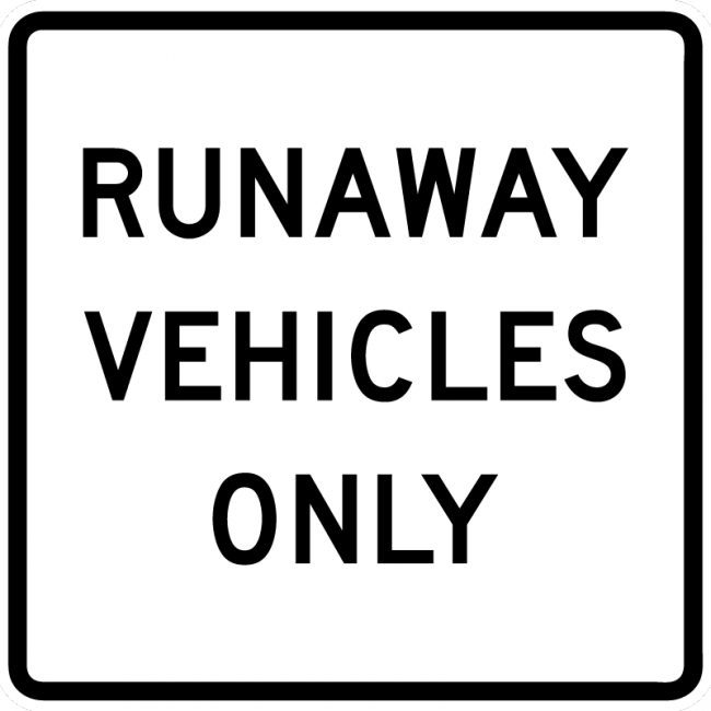 R4-10 Runaway Vehicles Only