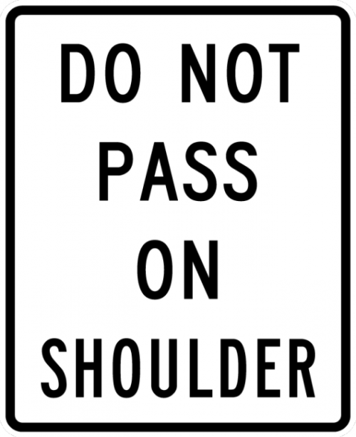 R4-18 Do Not Pass On Shoulder