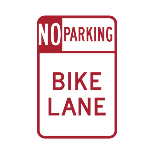 R7-9 No Parking Bike Lane