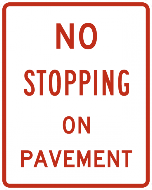 R8-5 No Stopping On Pavement