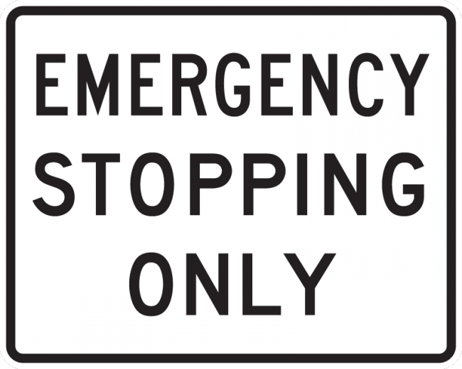 R8-7 Emergency Stopping Only