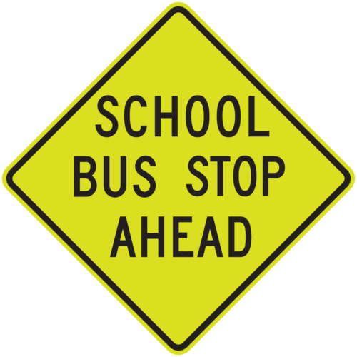 S3-1a School Bus Stop Ahead