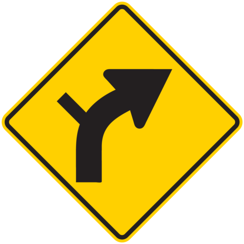 W1-10 Combination Curve / Side Road Intersection (Left or Right)