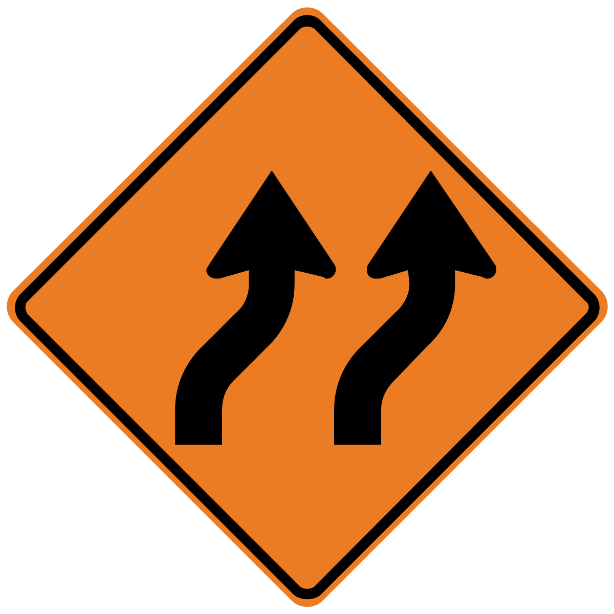 W1-4b Reverse Curve (2 lanes) (Left or Right)