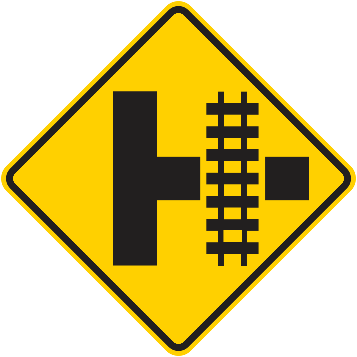 W10-3 Railroad Crossing (On Side Road) (Left or Right)