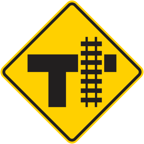 W10-4 Railroad Crossing (On Side of T Intersection) (Left or Right)