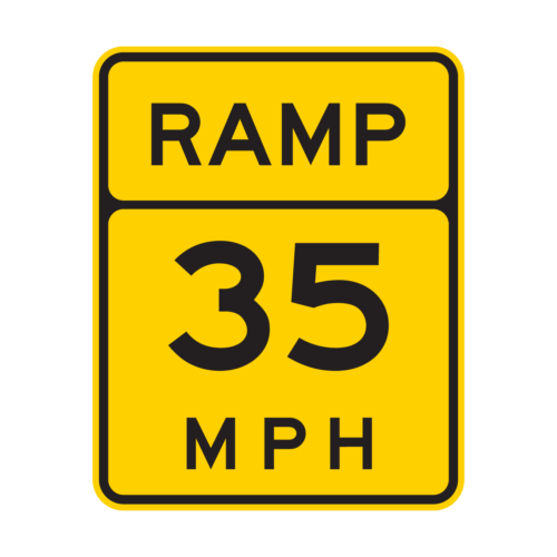 W13-3 	Advisory Ramp Speed