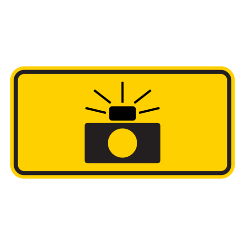 W16-10P Photo Enforced (symbol) (plaque)