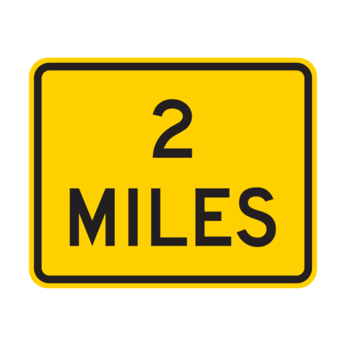 W16-3P (Distance) Miles (2 line) (plaque)