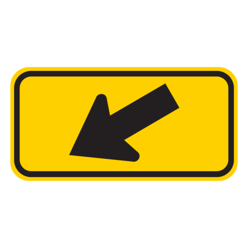 W16-7P Downward Diagonal Arrow (plaque)