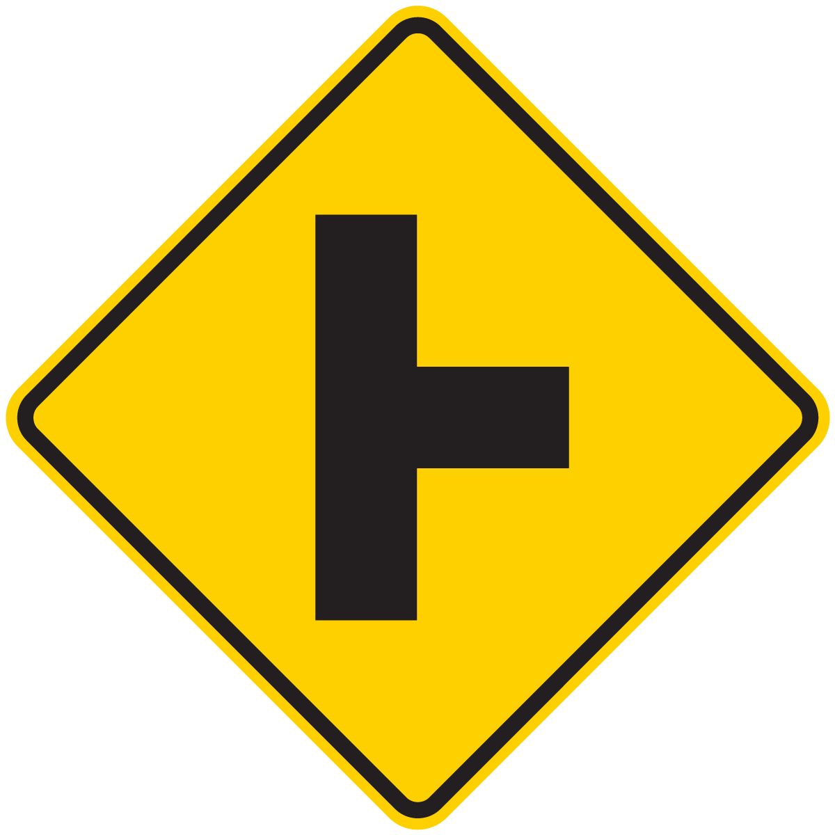 W2-2 Side Road Intersection (Left or Right)