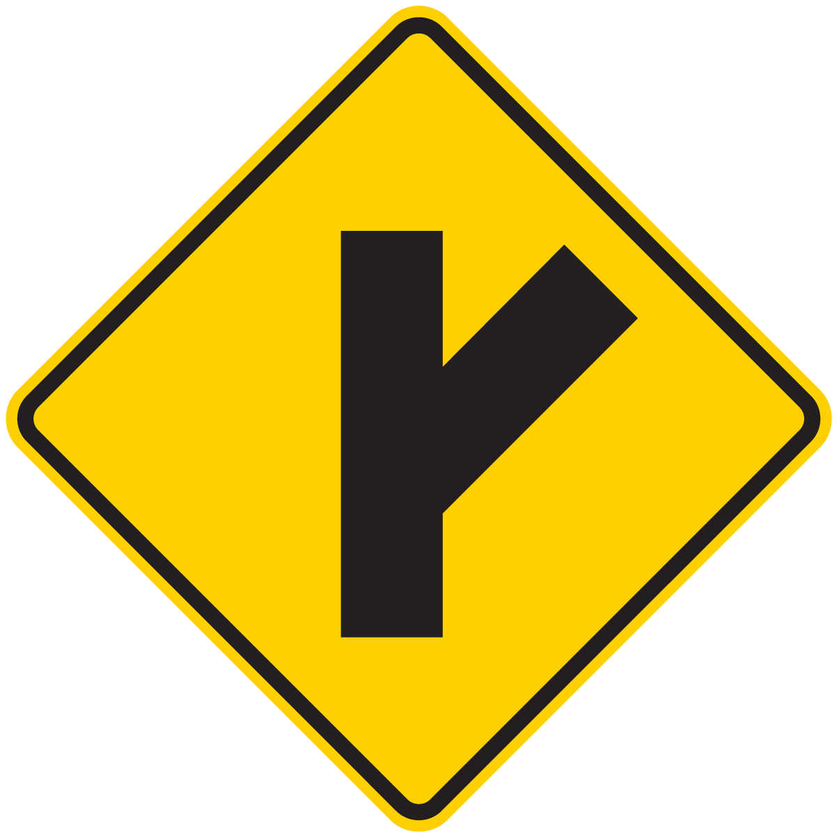 W2-3 Diagonal Side Road Intersection (Left or Right)