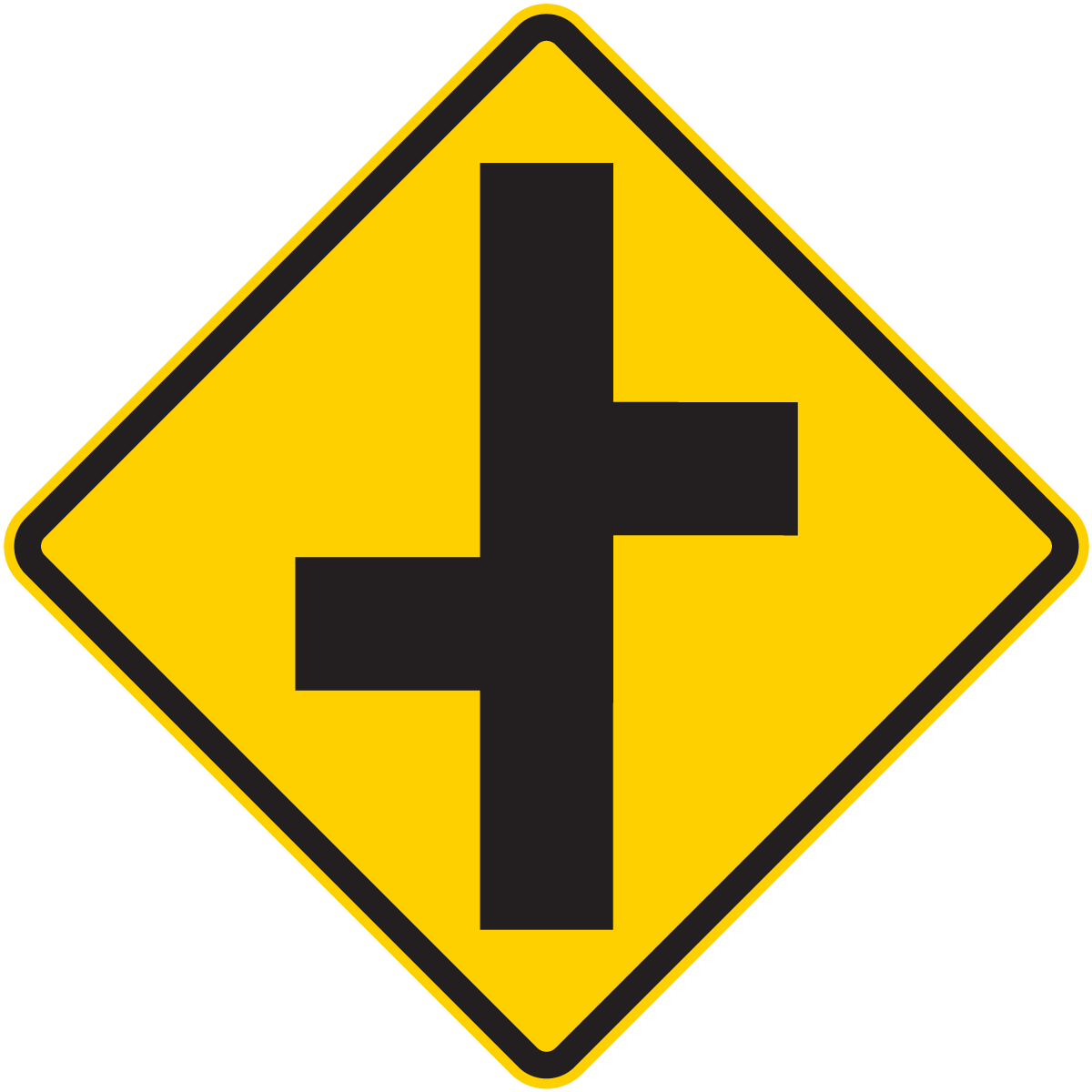 W2-7 Offset Side Road Intersection (Left or Right)