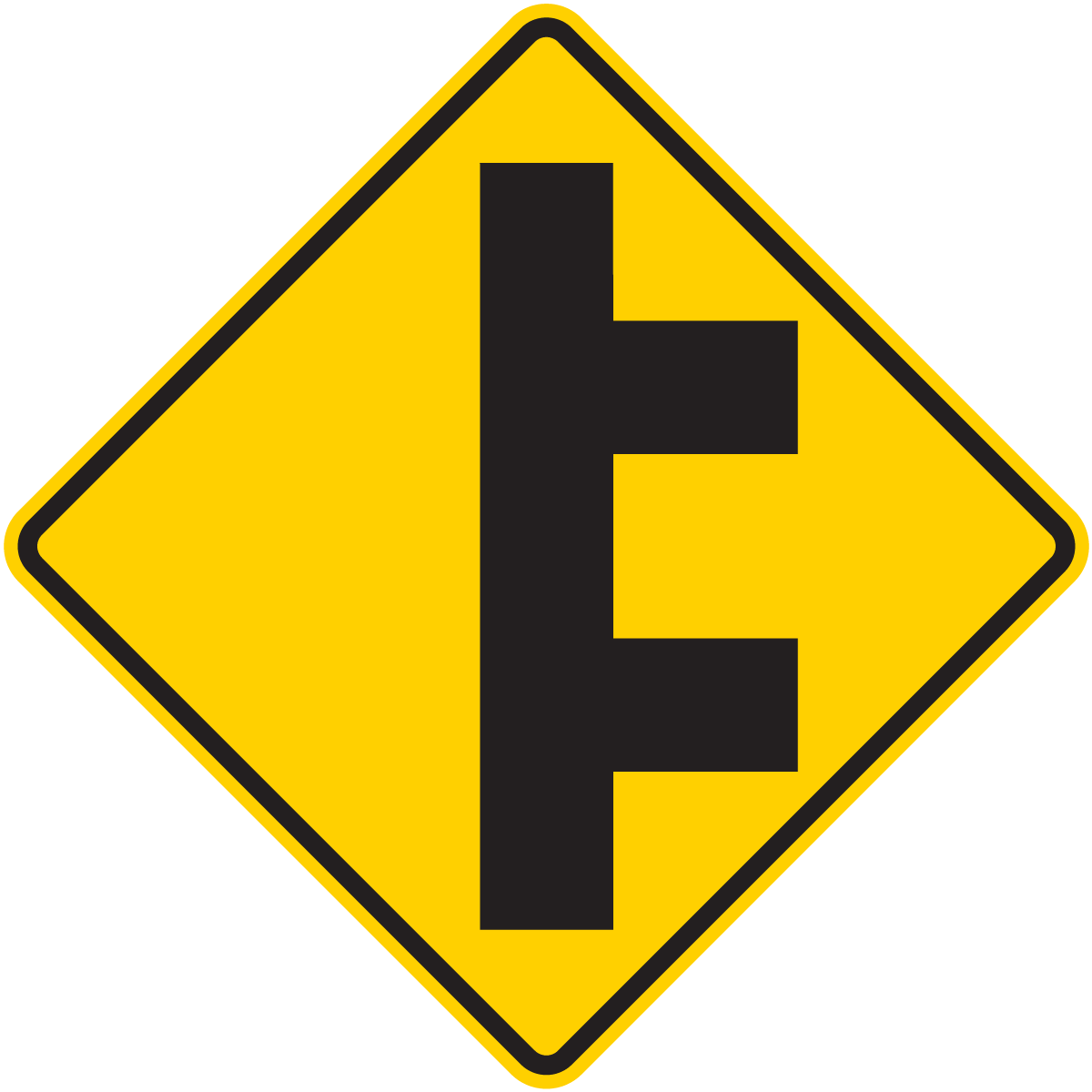 W2-8 Double Side Road Intersection (Left or Right)