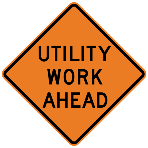 W21-7 Utility Work Ahead