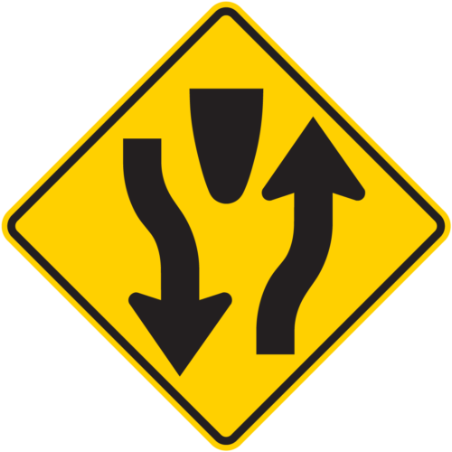 W6-1 Divided Highway