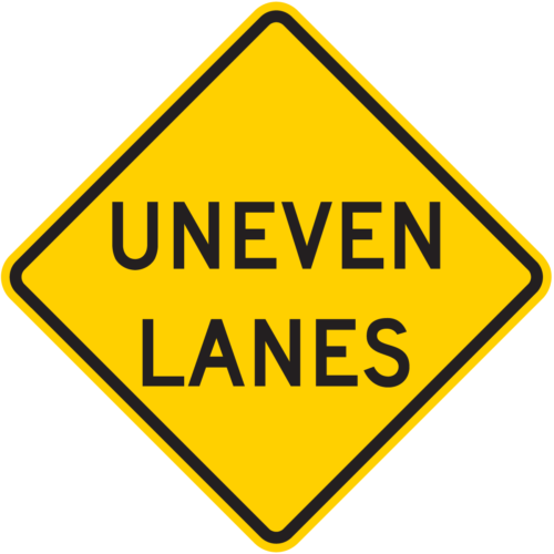 W8-11 Uneven Lanes