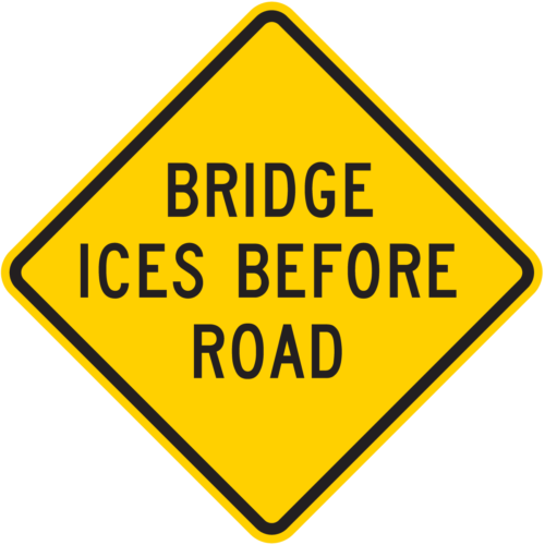 W8-13 Bridge Ices Before Road