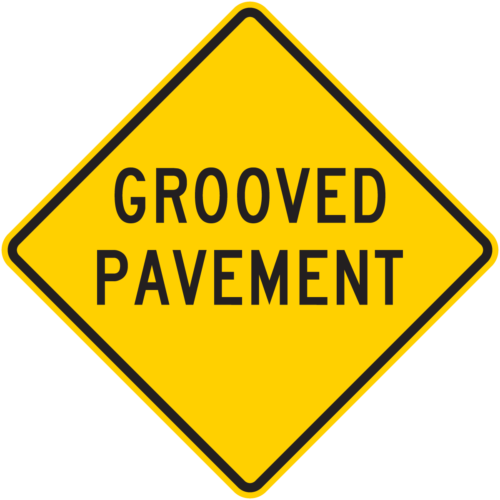 W8-15 Grooved Pavement