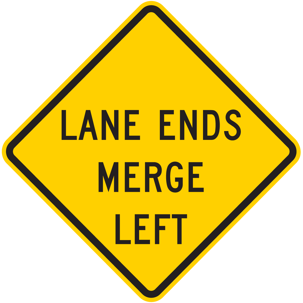 W9-2 Lane Ends Merge (Left or Right)